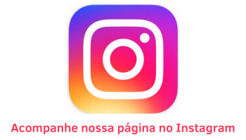 Na imagem tem o símbolo do Instagram e suas cores comuns atuais e uma frase que remete a acompanhar a página de São Miguel Paulista no Instagram